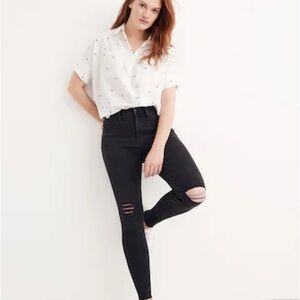 Madewell Black Distressed Skinny Jeans 31